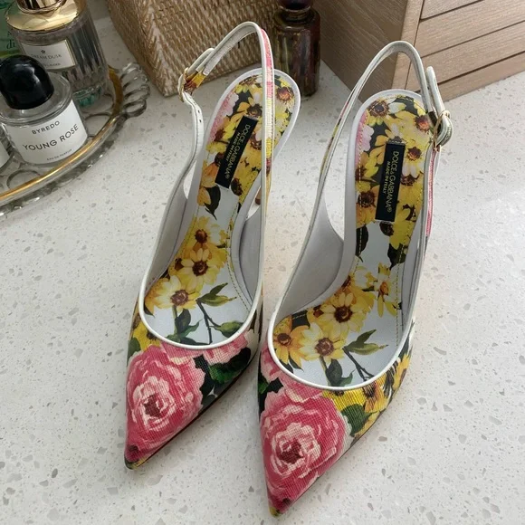 Dolce & Gabbana Floral Slingback Heels - Picture 11 of 11